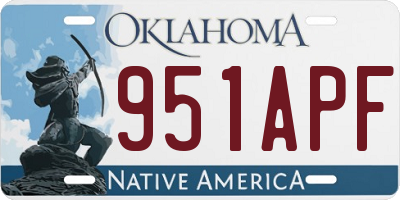 OK license plate 951APF