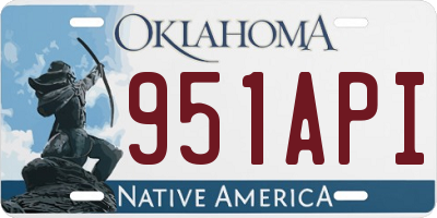 OK license plate 951API