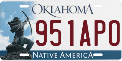 OK license plate 951APO