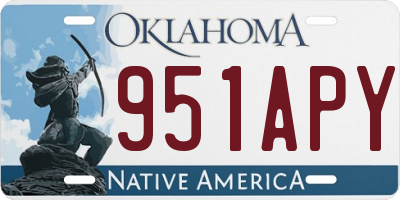OK license plate 951APY
