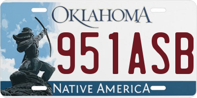 OK license plate 951ASB