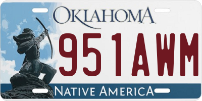 OK license plate 951AWM