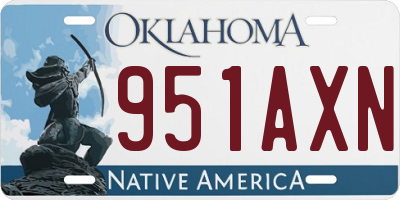 OK license plate 951AXN