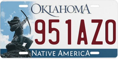OK license plate 951AZO