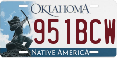 OK license plate 951BCW