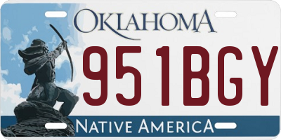 OK license plate 951BGY