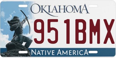OK license plate 951BMX