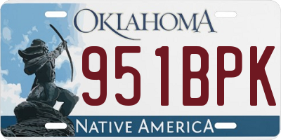 OK license plate 951BPK