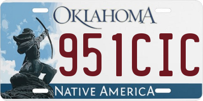 OK license plate 951CIC