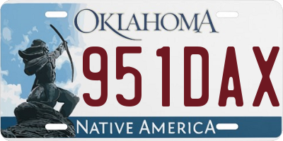 OK license plate 951DAX