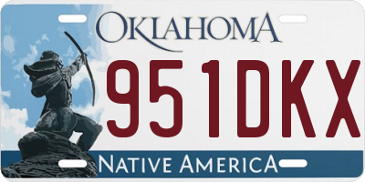 OK license plate 951DKX