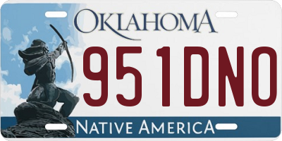 OK license plate 951DNO