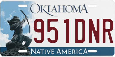 OK license plate 951DNR