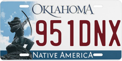 OK license plate 951DNX