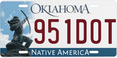 OK license plate 951DOT