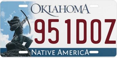 OK license plate 951DOZ
