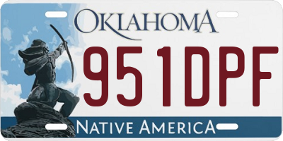 OK license plate 951DPF