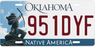 OK license plate 951DYF