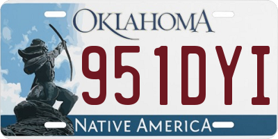 OK license plate 951DYI