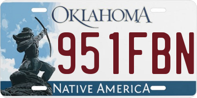 OK license plate 951FBN