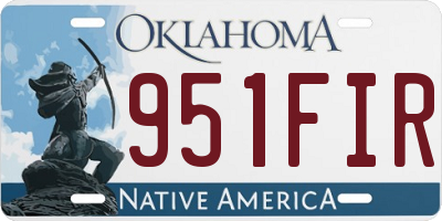 OK license plate 951FIR