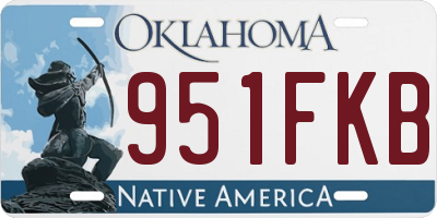 OK license plate 951FKB