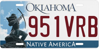 OK license plate 951VRB