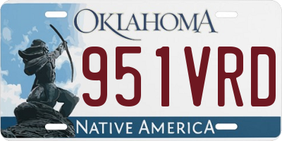 OK license plate 951VRD