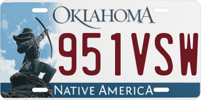 OK license plate 951VSW