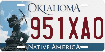 OK license plate 951XAO