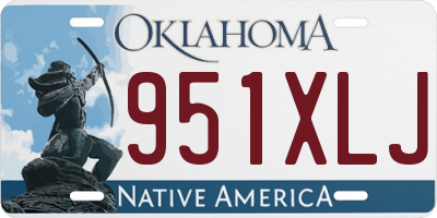 OK license plate 951XLJ