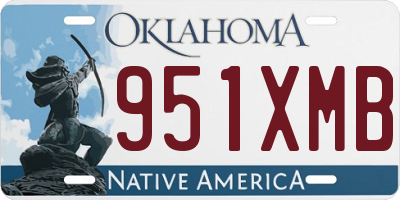 OK license plate 951XMB