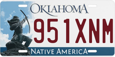 OK license plate 951XNM