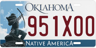 OK license plate 951XOO