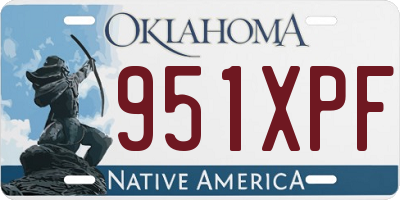OK license plate 951XPF