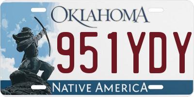 OK license plate 951YDY