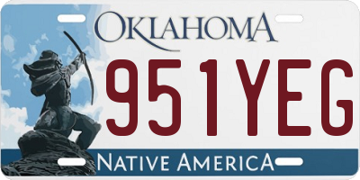 OK license plate 951YEG
