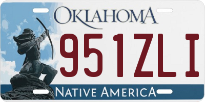 OK license plate 951ZLI