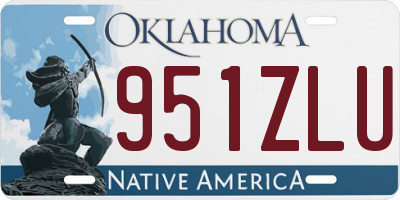 OK license plate 951ZLU