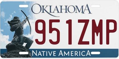 OK license plate 951ZMP