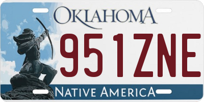 OK license plate 951ZNE