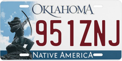 OK license plate 951ZNJ