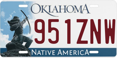 OK license plate 951ZNW