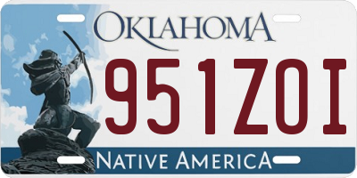 OK license plate 951ZOI