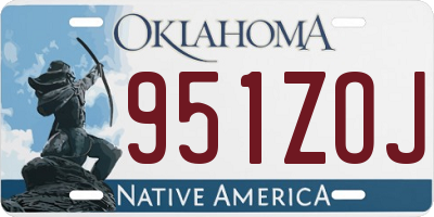 OK license plate 951ZOJ