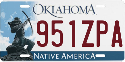 OK license plate 951ZPA