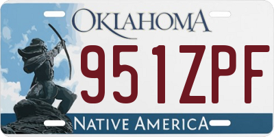 OK license plate 951ZPF