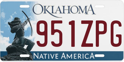 OK license plate 951ZPG