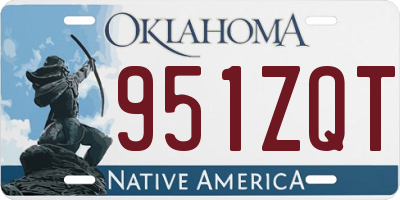 OK license plate 951ZQT