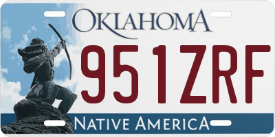 OK license plate 951ZRF